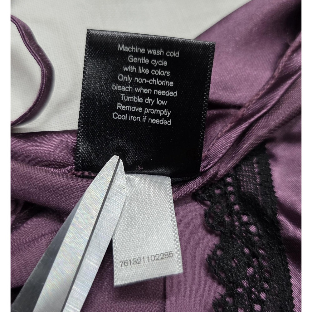 Whimsigoth Chemise Apt. 9 Intimates Womens Large Purple Satin Lace Nightgown Y2k - Picture 6 of 10